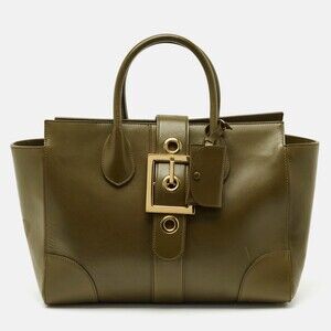 Gucci Olive Green Leather Lady Buckle #182046G66B